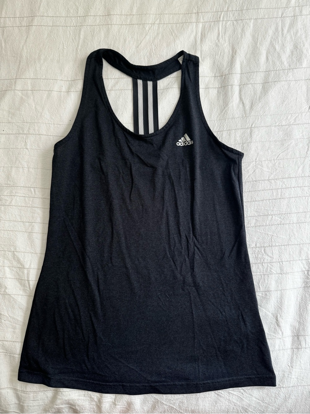 adidas Black Racerback Training Tank with Logo